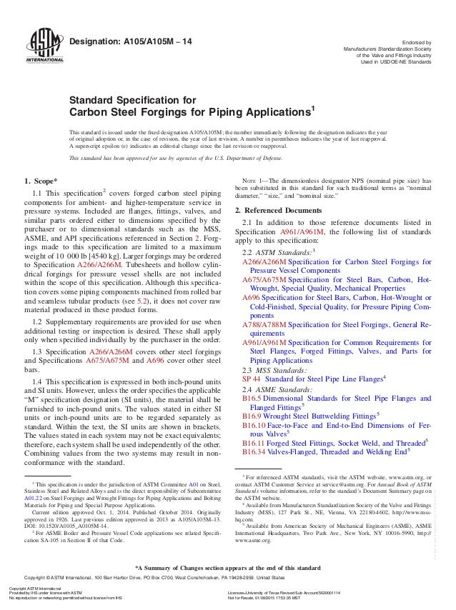 astm a105 standard